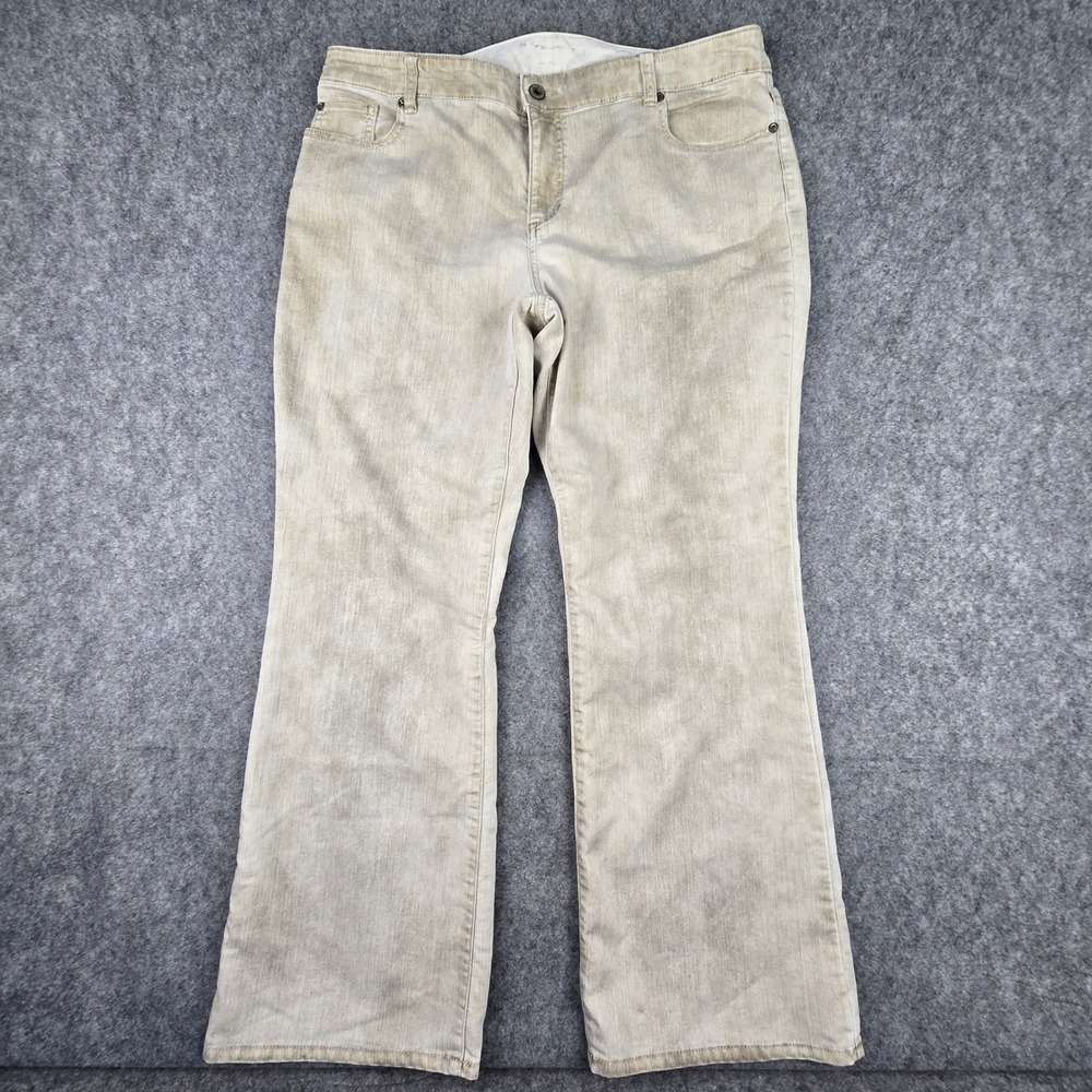 Chico's Ultimate Fit Flare Leg Jeans Women Size 3 Regular Tan Mid-Rise Stretch